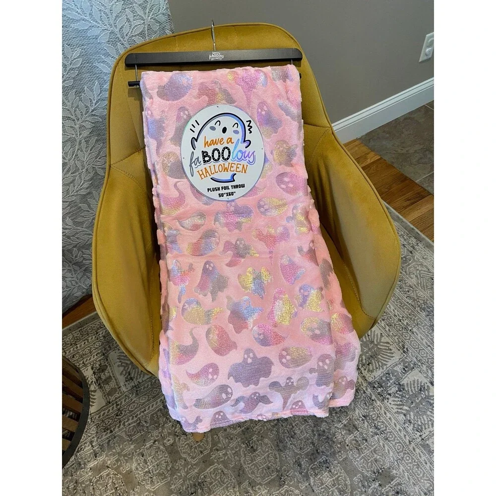 BOO Ghost Halloween Throw Blanket